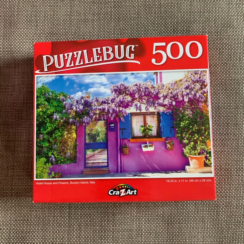Violet house in flowers, Burano Island, Puzzle